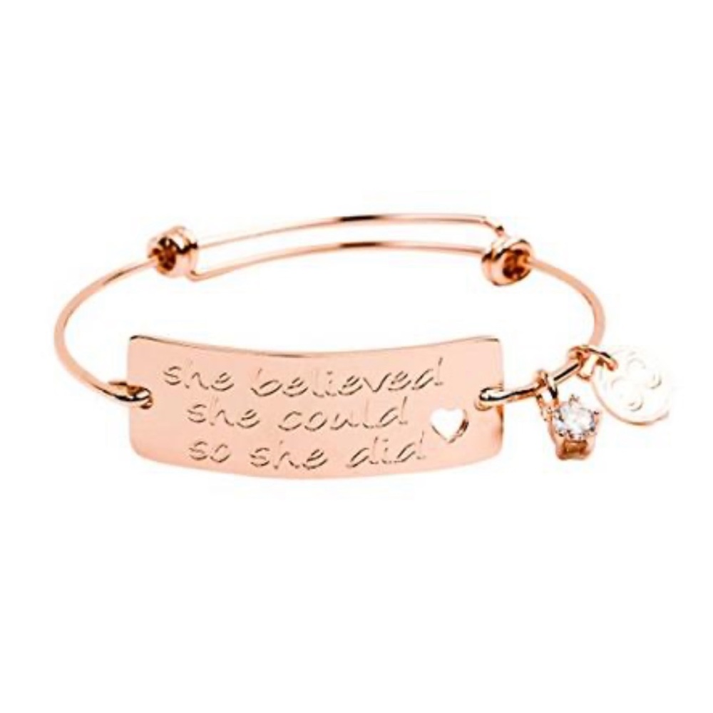 NWT! Baubelle women’s Charm Bracelet. “She Believed She Could So She Did"